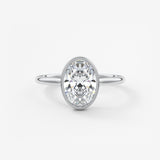 Oval Milgrain Bezel Lab Grown Diamond Engagement Ring