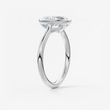 Oval Milgrain Bezel Lab Grown Diamond Engagement Ring