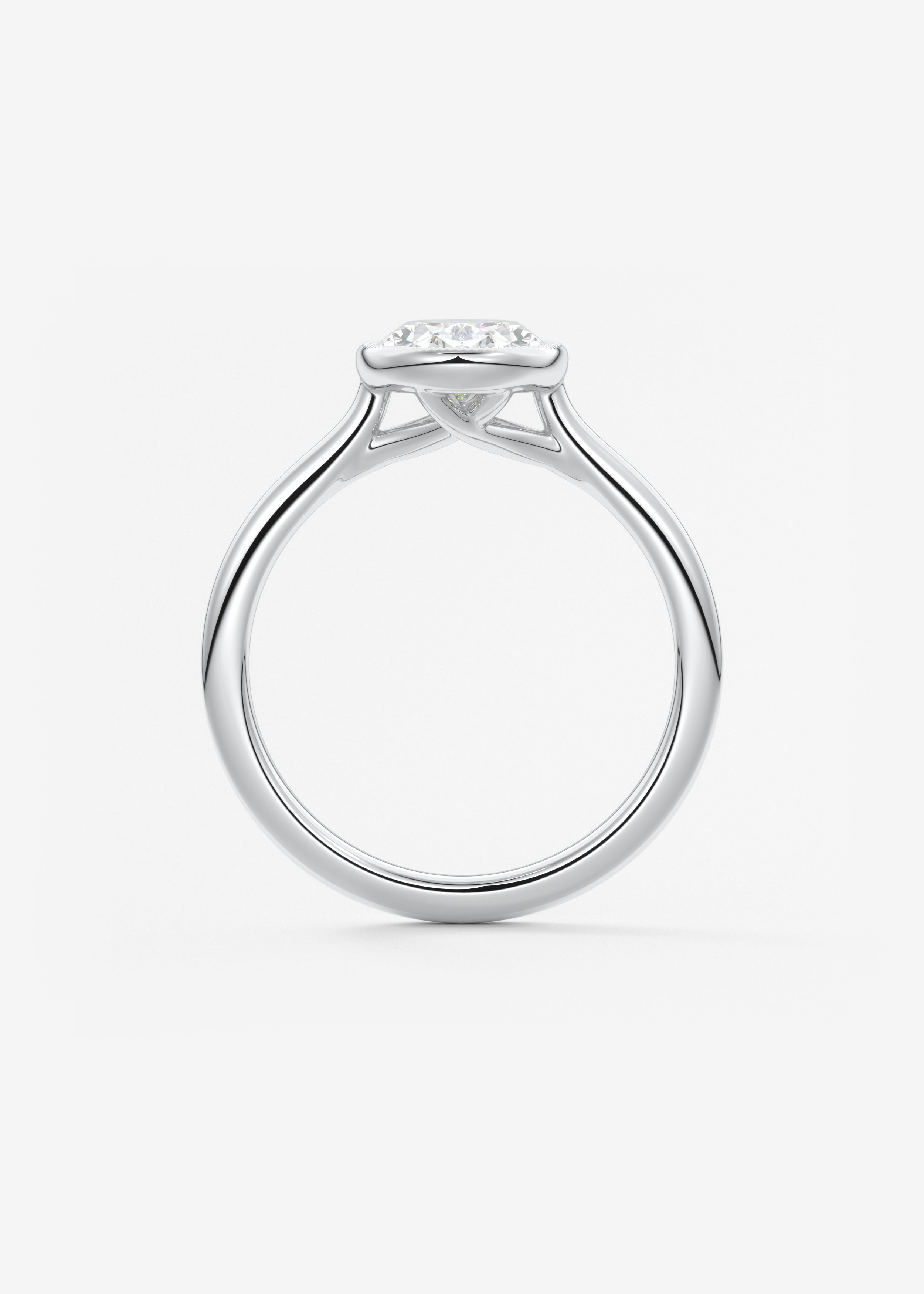 Oval Milgrain Bezel Lab Grown Diamond Engagement Ring