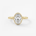 Oval Milgrain Bezel Lab Grown Diamond Engagement Ring