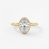 Oval Milgrain Bezel Lab Grown Diamond Engagement Ring