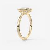 Oval Milgrain Bezel Lab Grown Diamond Engagement Ring