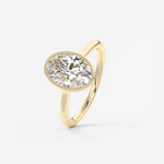 Oval Milgrain Bezel Lab Grown Diamond Engagement Ring