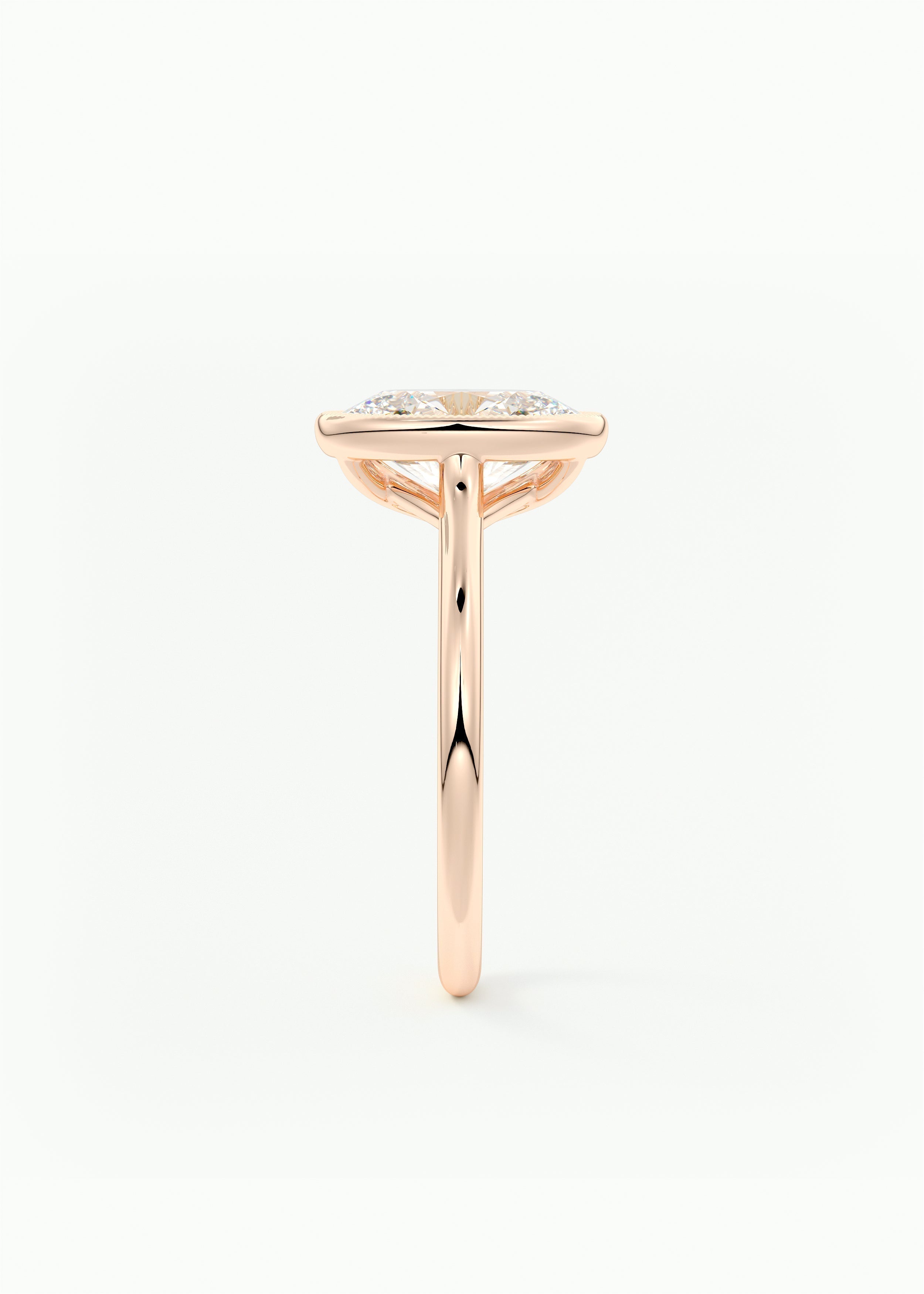 Oval Milgrain Bezel Lab Grown Diamond Engagement Ring