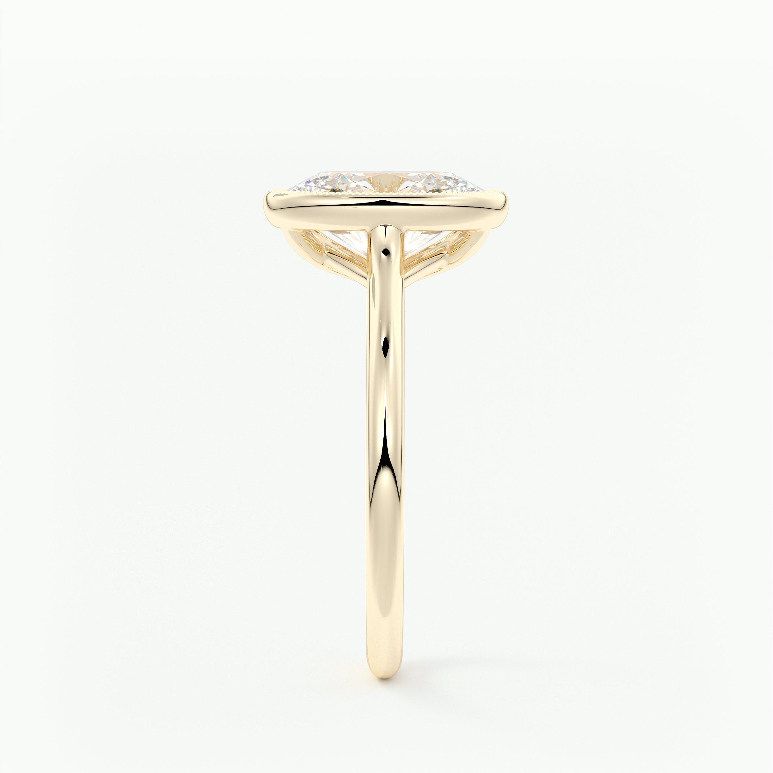Oval Milgrain Bezel Lab Grown Diamond Engagement Ring