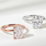 Stunning 3.0 CT Radiant Moissanite Engagement Ring with Hidden Halo Design 5