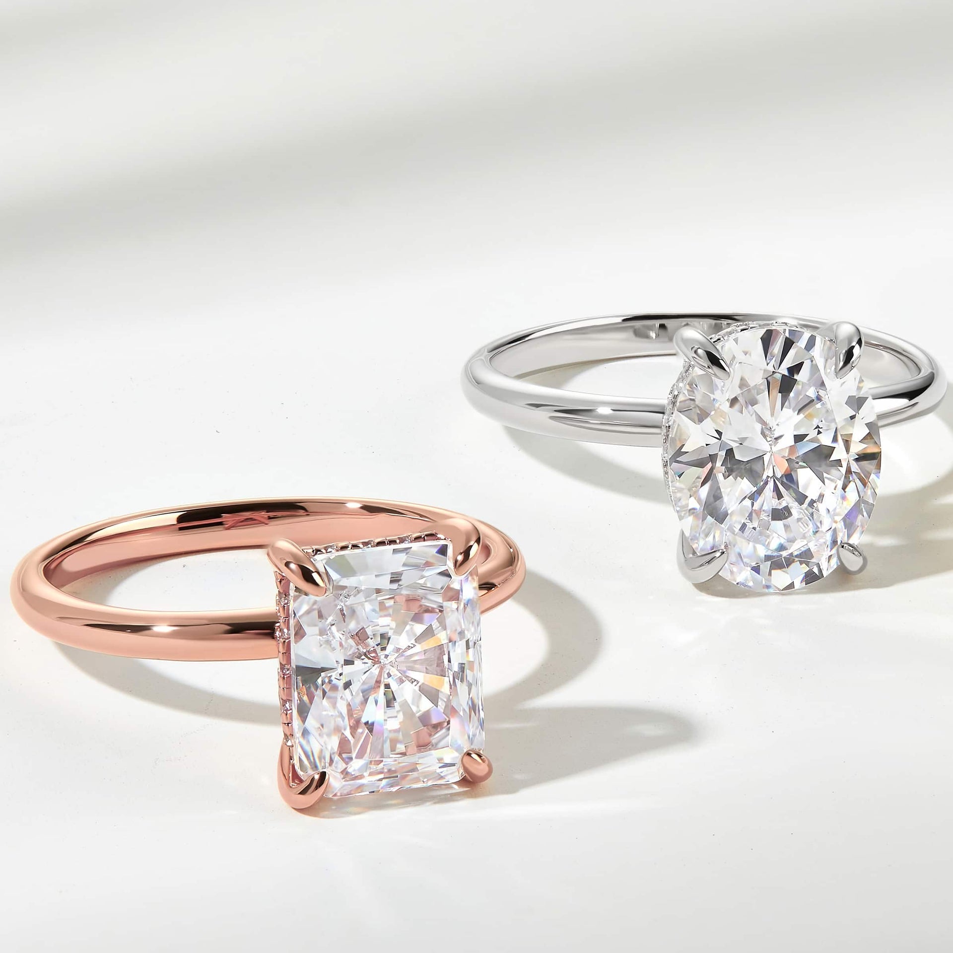 Stunning 3.0 CT Radiant Moissanite Engagement Ring with Hidden Halo Design 5