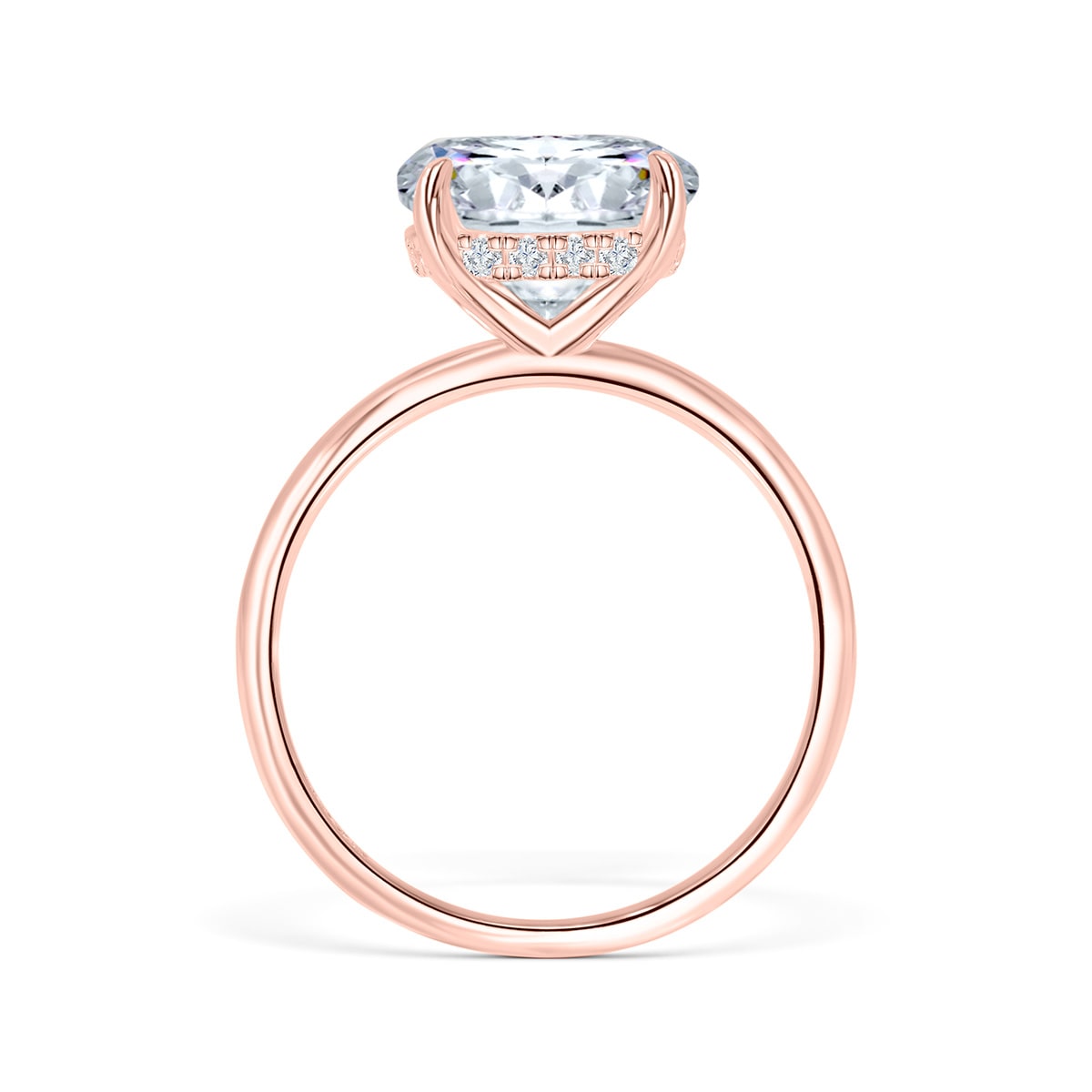 Stunning 3.0 CT Round Moissanite Engagement Ring with Hidden Halo Design 2