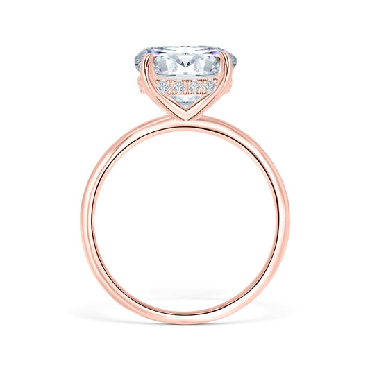Stunning 3.0 CT Round Moissanite Engagement Ring with Hidden Halo Design 2
