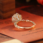 Stunning 3.0 CT Round Moissanite Engagement Ring with Pave Design 2