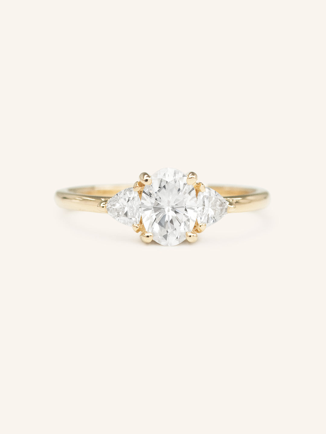 Stunning 1 CT Oval Moissanite Engagement Ring With Three Stone Design 1