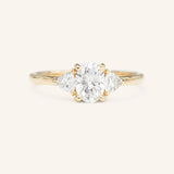 Stunning 1 CT Oval Moissanite Engagement Ring With Three Stone Design 1