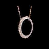 Round Cut Cubic Zirconia in 925 Sterling Silver Necklace 13