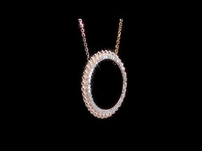 Round Cut Cubic Zirconia in 925 Sterling Silver Necklace 13