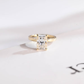 Stunning 1.5 - 2.5 CT Radiant Moissanite Engagement Ring with Pave & Hidden Halo Design