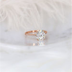 Stunning 3.0 CT Oval Moissanite Engagement Ring with Pave Design 3