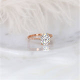 Stunning 3.0 CT Oval Moissanite Engagement Ring with Pave Design 3