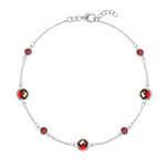 2.14 TCW Round Garnet Lab Made Diamond- January Birthstone Bracelets 5