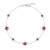 2.14 TCW Round Garnet Lab Made Diamond- January Birthstone Bracelets 5