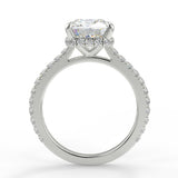 Stunning 2.45 CT Cushion Moissanite Engagement Ring with Hidden Halo & Pave Design 6