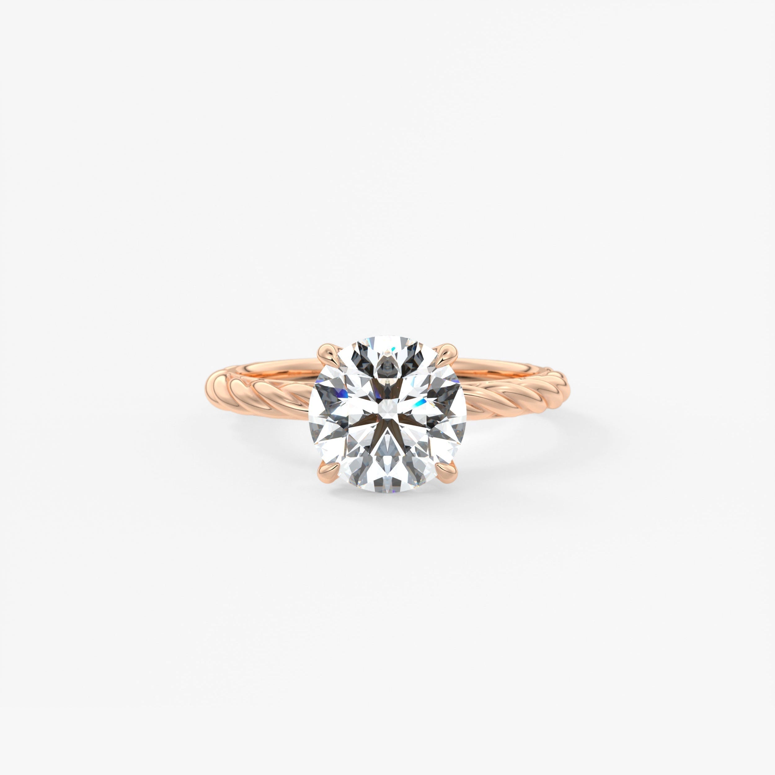 Round Twisted Multi Stones Lab Grown Diamond Engagement Ring