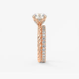 Round Twisted Multi Stones Lab Grown Diamond Engagement Ring