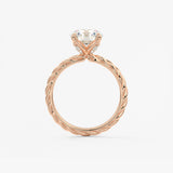 Round Twisted Multi Stones Lab Grown Diamond Engagement Ring
