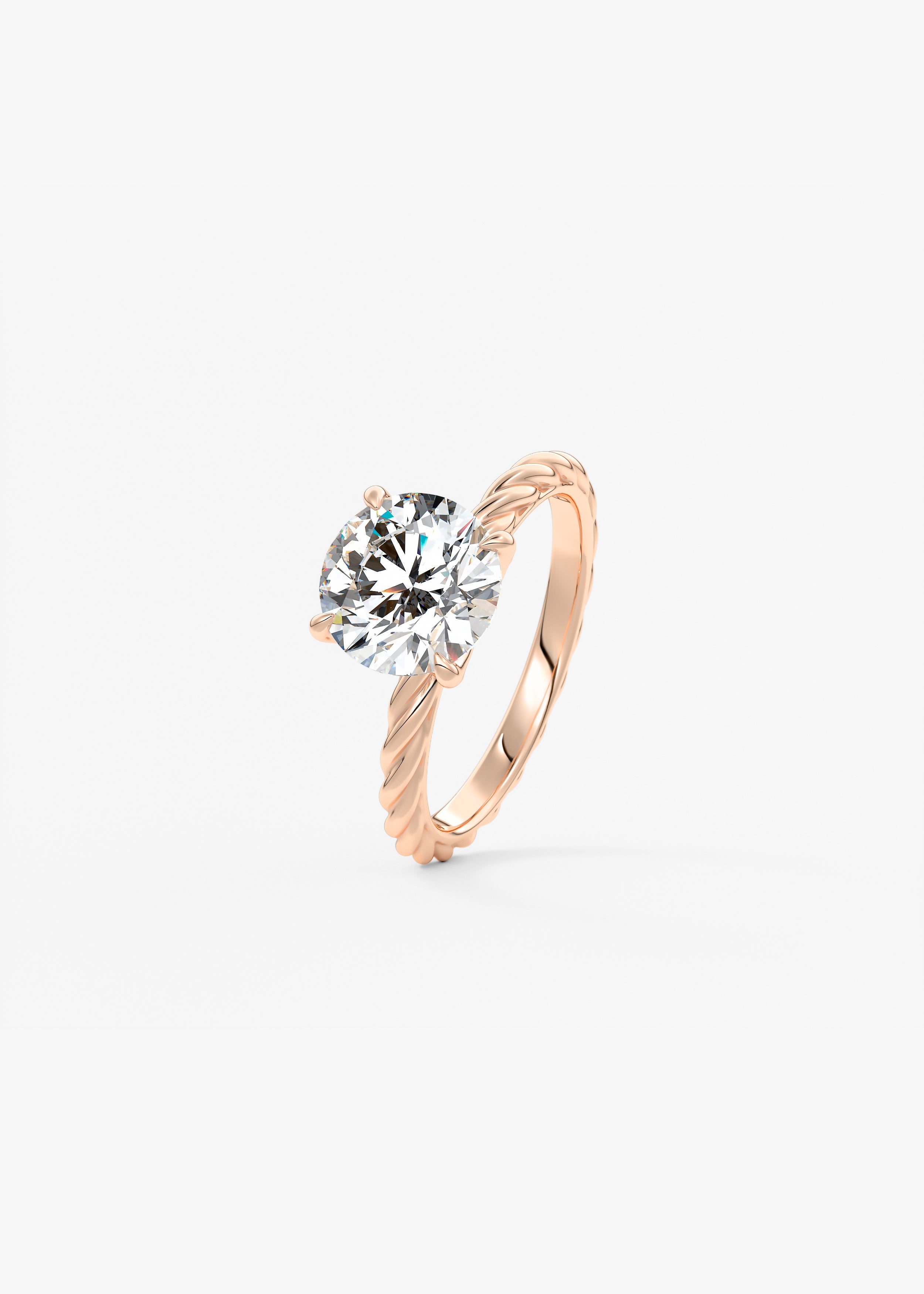 Round Twisted Multi Stones Lab Grown Diamond Engagement Ring