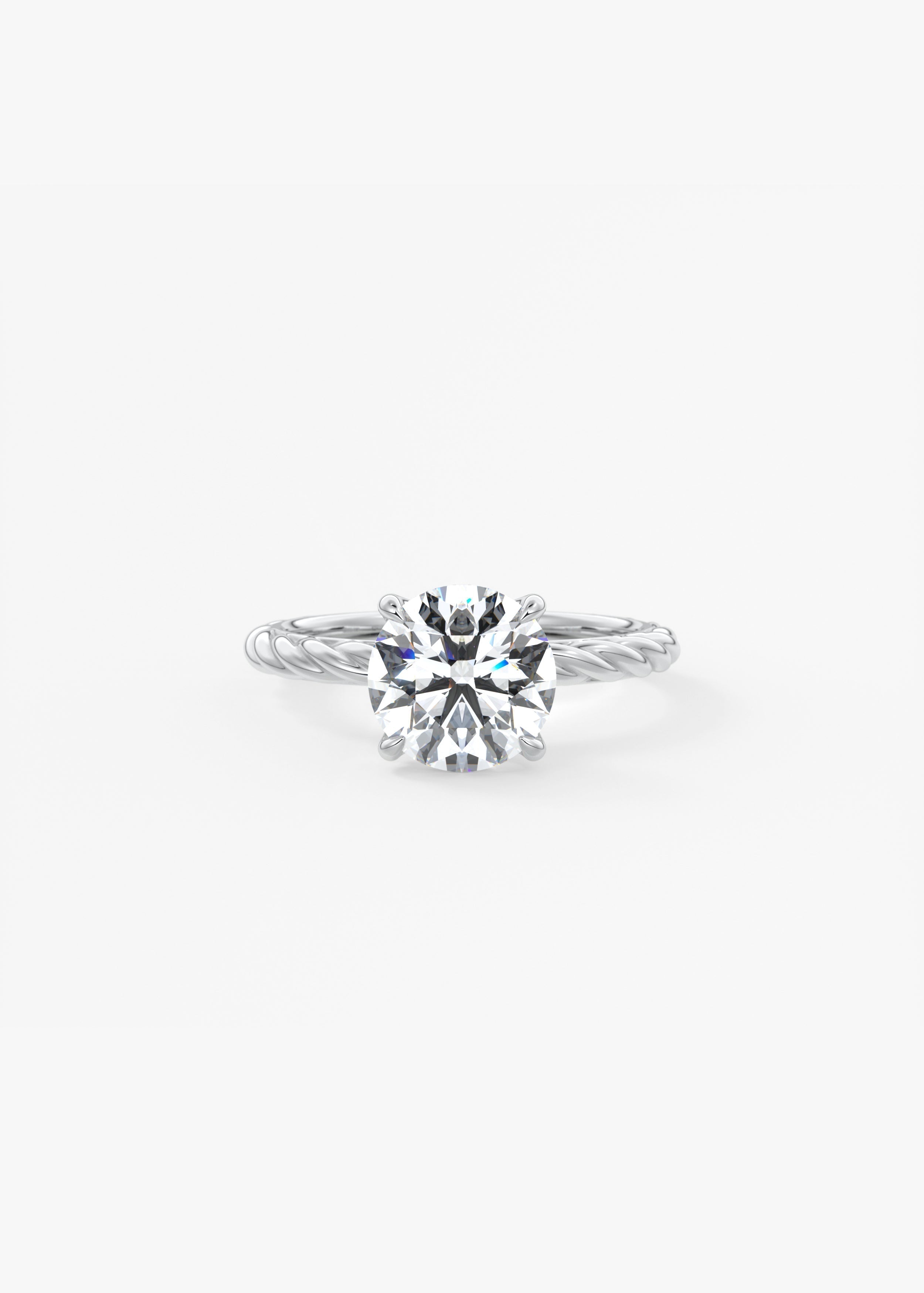 Round Twisted Multi Stones Lab Grown Diamond Engagement Ring