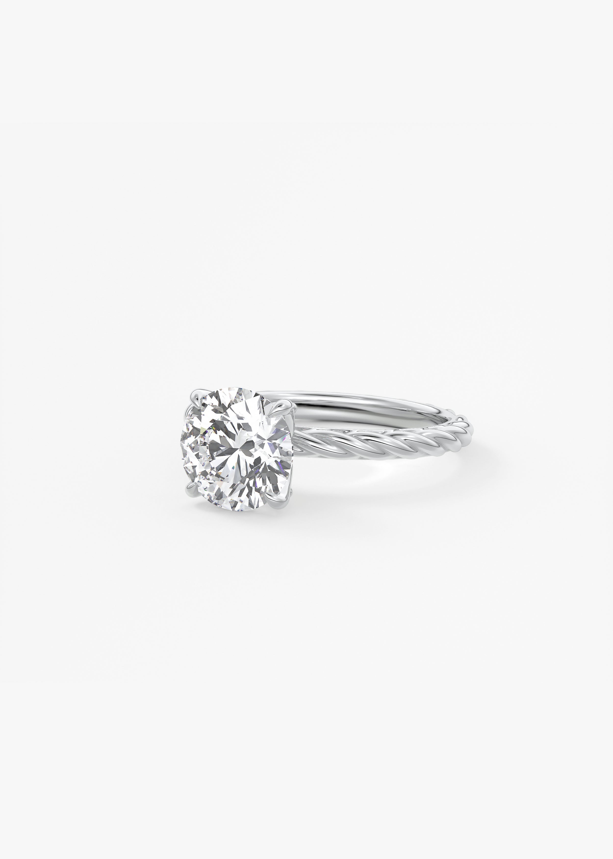 Round Twisted Multi Stones Lab Grown Diamond Engagement Ring