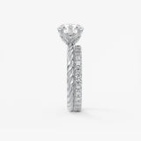 Round Twisted Multi Stones Lab Grown Diamond Engagement Ring
