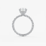 Round Twisted Multi Stones Lab Grown Diamond Engagement Ring