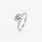Round Twisted Multi Stones Lab Grown Diamond Engagement Ring