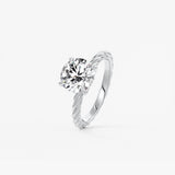 Round Twisted Multi Stones Lab Grown Diamond Engagement Ring