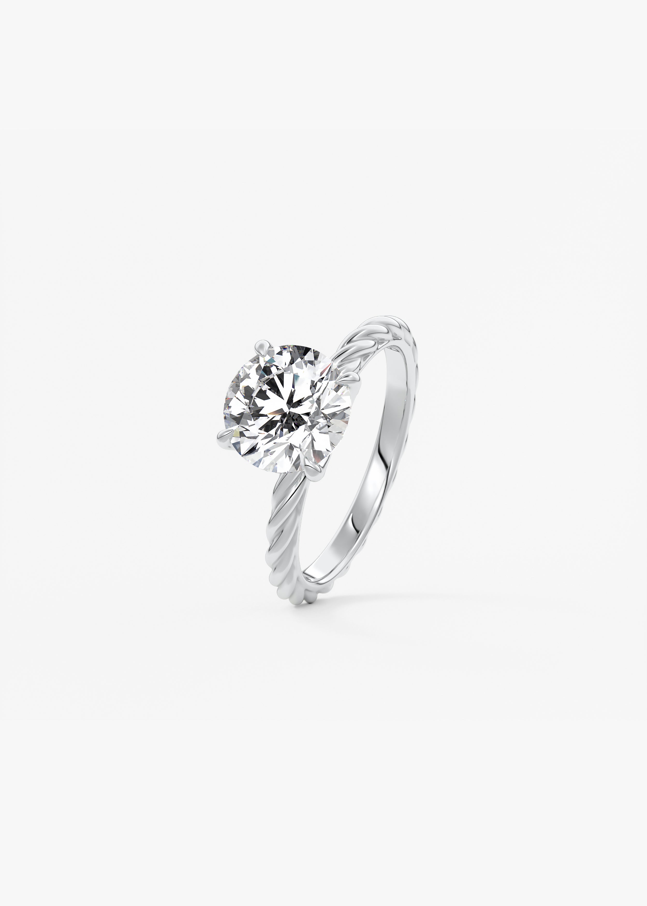 Round Twisted Multi Stones Lab Grown Diamond Engagement Ring