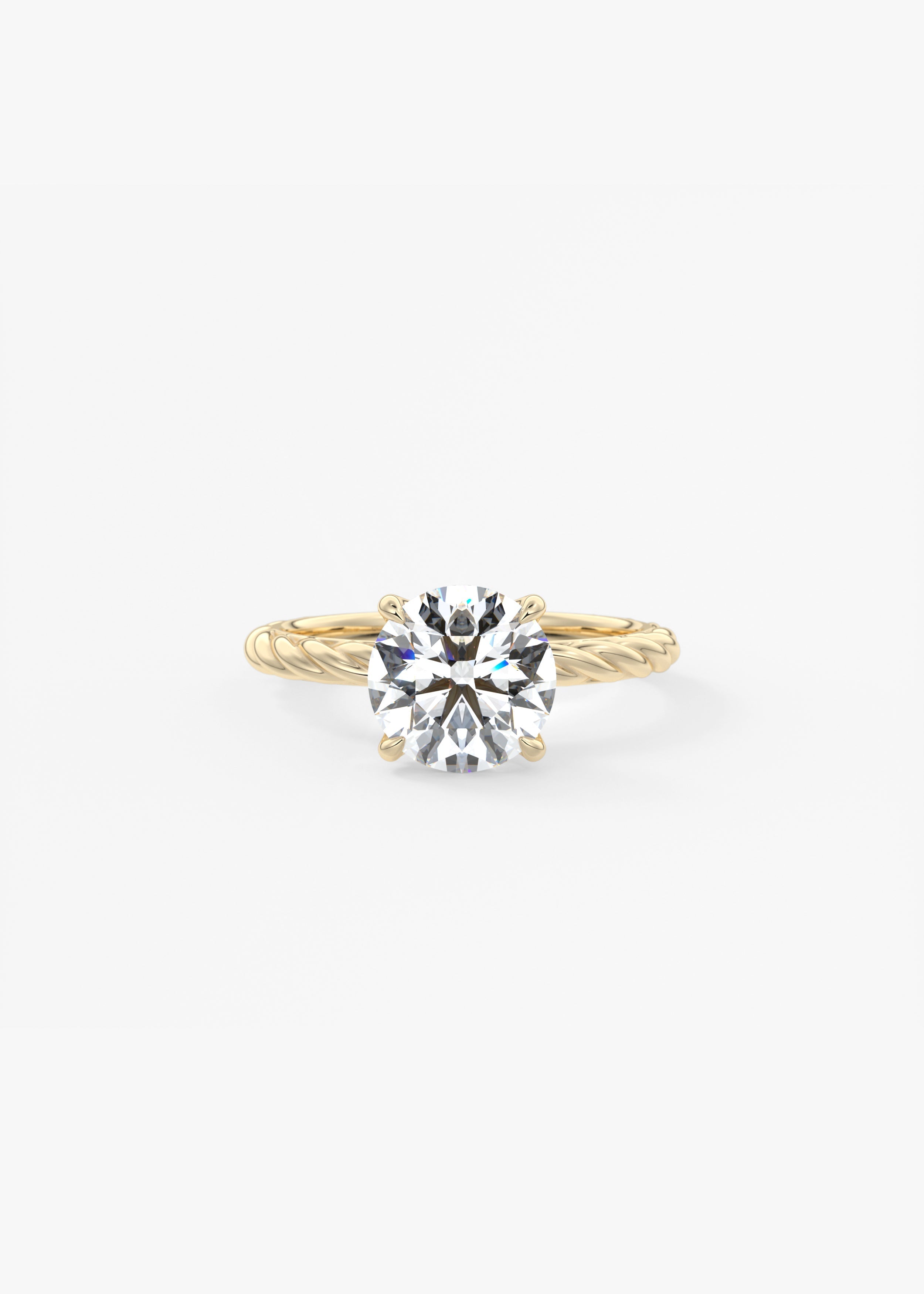 Round Twisted Multi Stones Lab Grown Diamond Engagement Ring