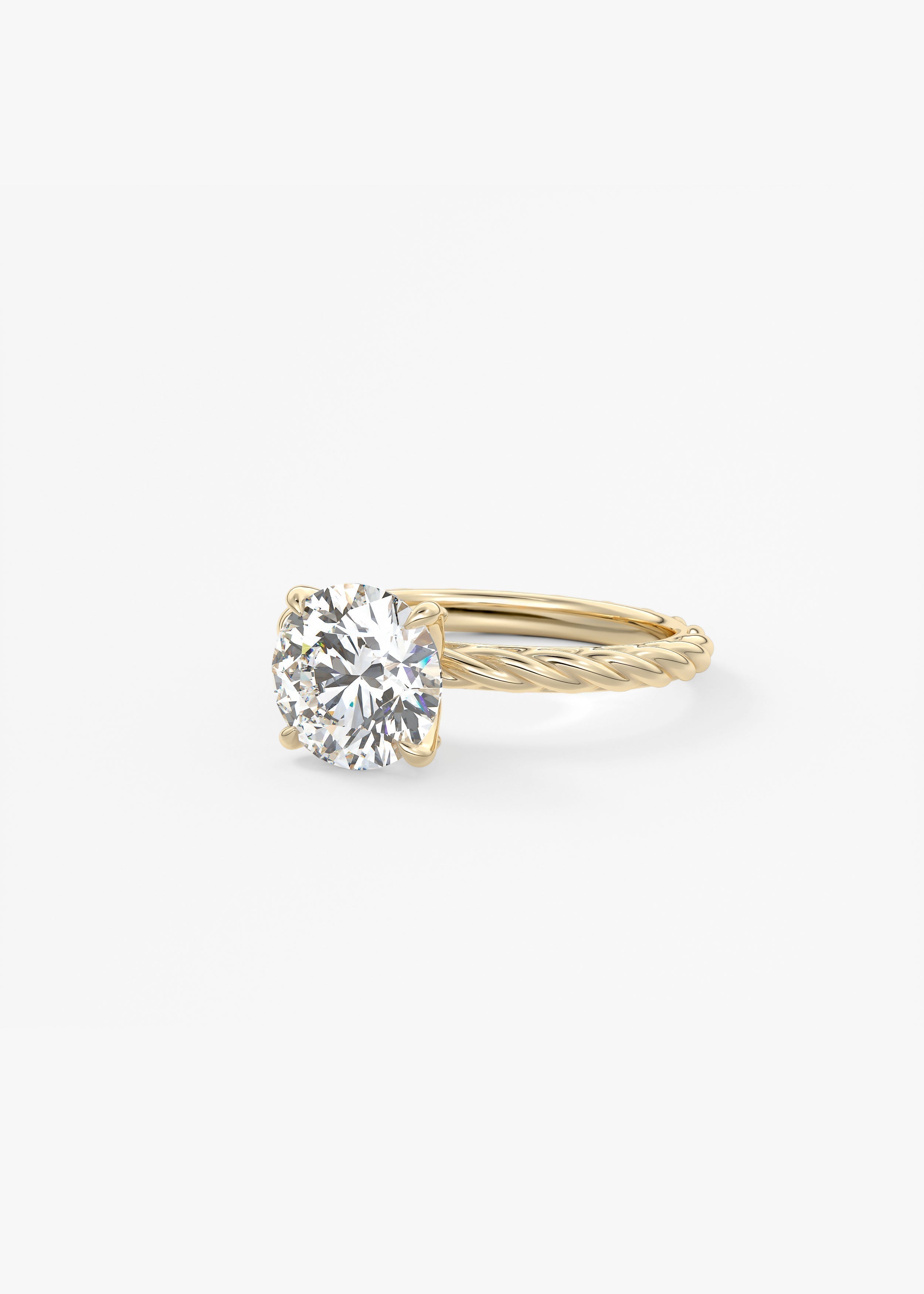 Round Twisted Multi Stones Lab Grown Diamond Engagement Ring