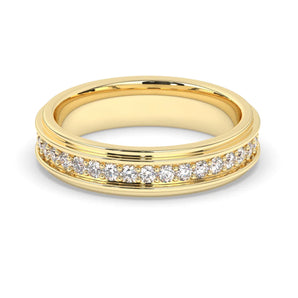 Delicate 0.60 CT Moissanite Eternity Men's Wedding Band with Round Cut Stones in Solid Gold