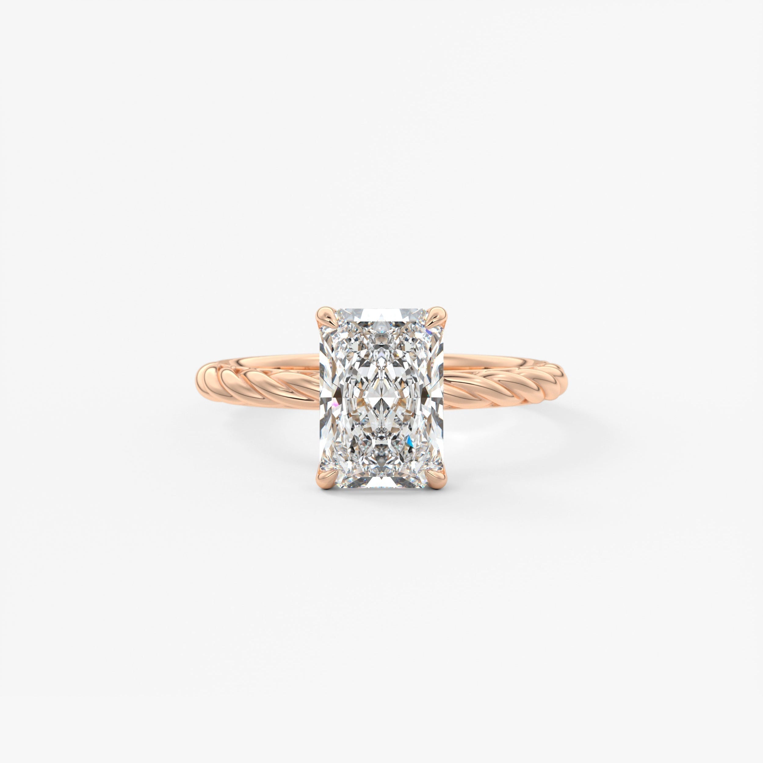 Radiant Twisted Multi Stones Lab Grown Diamond Engagement Ring