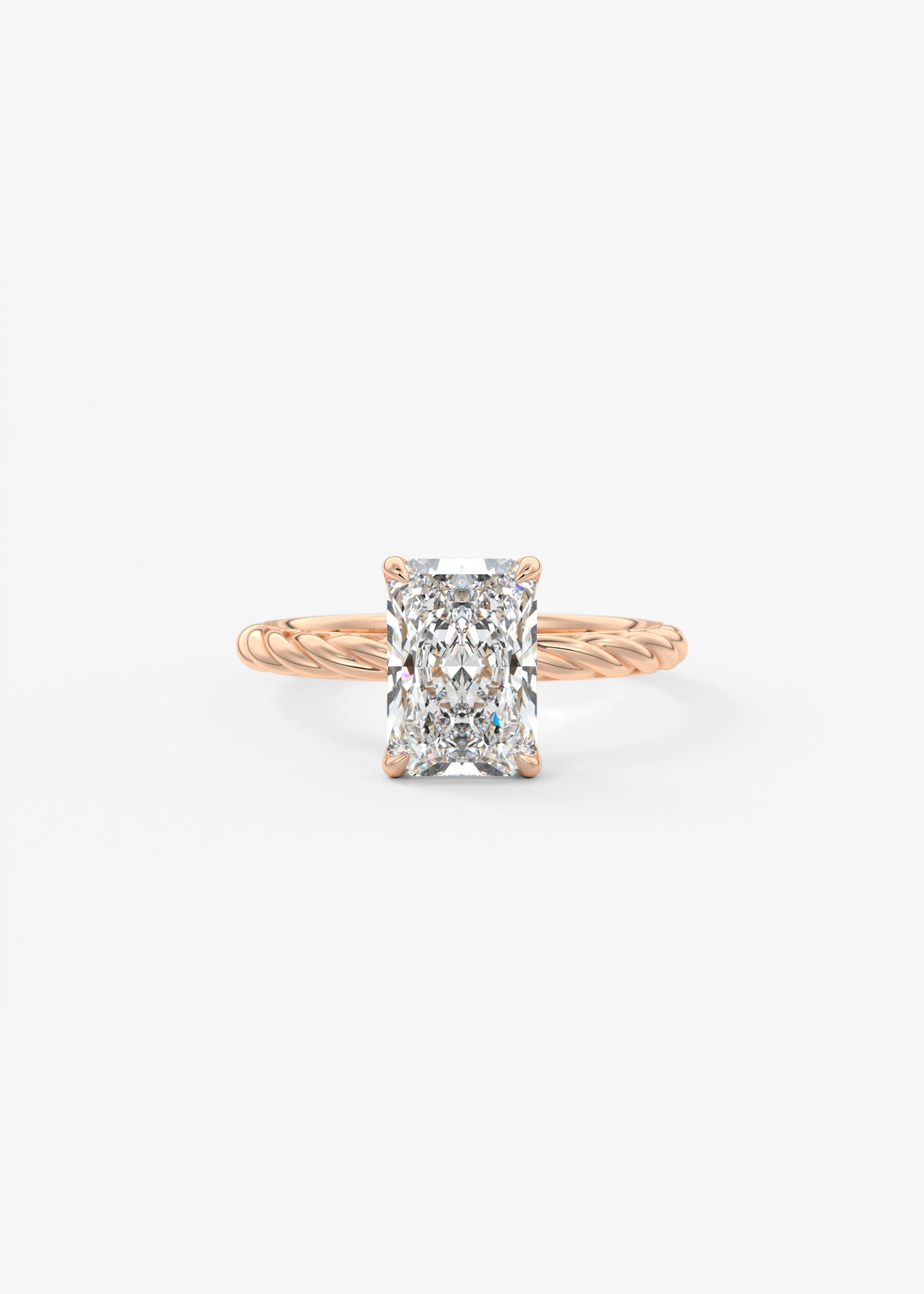 Radiant Twisted Multi Stones Lab Grown Diamond Engagement Ring