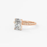 Radiant Twisted Multi Stones Lab Grown Diamond Engagement Ring