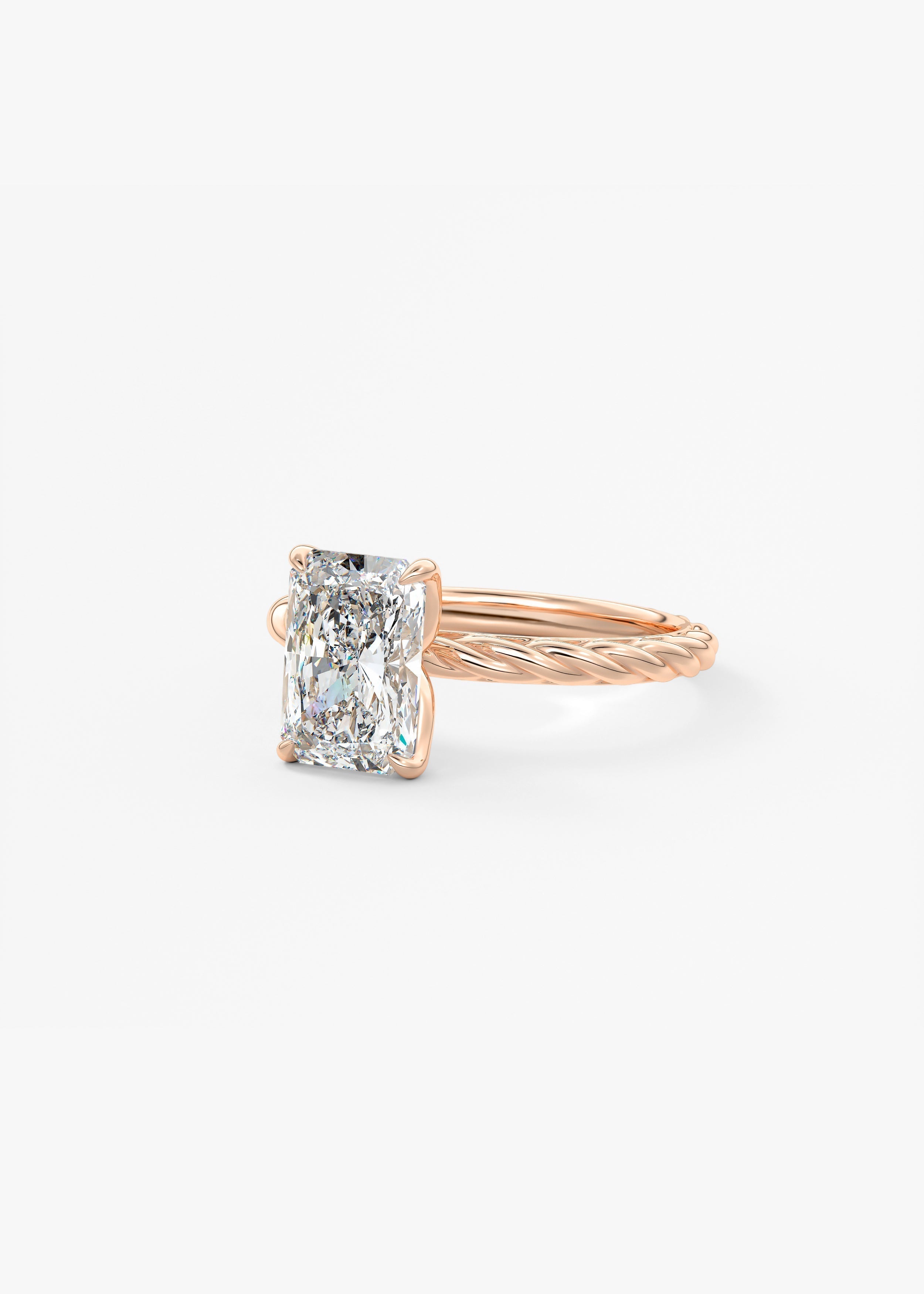 Radiant Twisted Multi Stones Lab Grown Diamond Engagement Ring