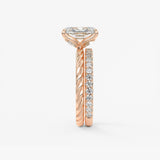 Radiant Twisted Multi Stones Lab Grown Diamond Engagement Ring