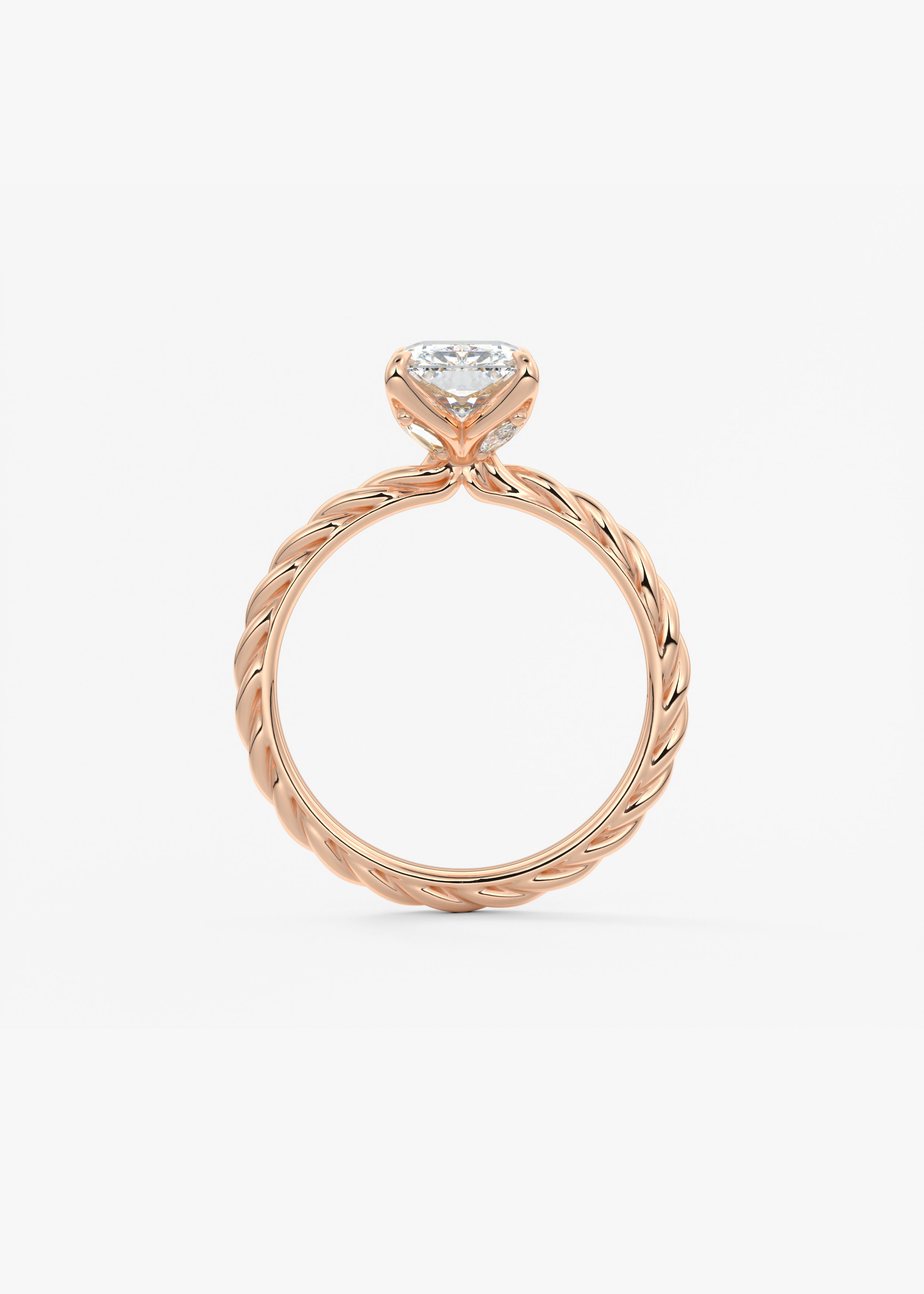 Radiant Twisted Multi Stones Lab Grown Diamond Engagement Ring