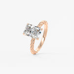 Radiant Twisted Multi Stones Lab Grown Diamond Engagement Ring