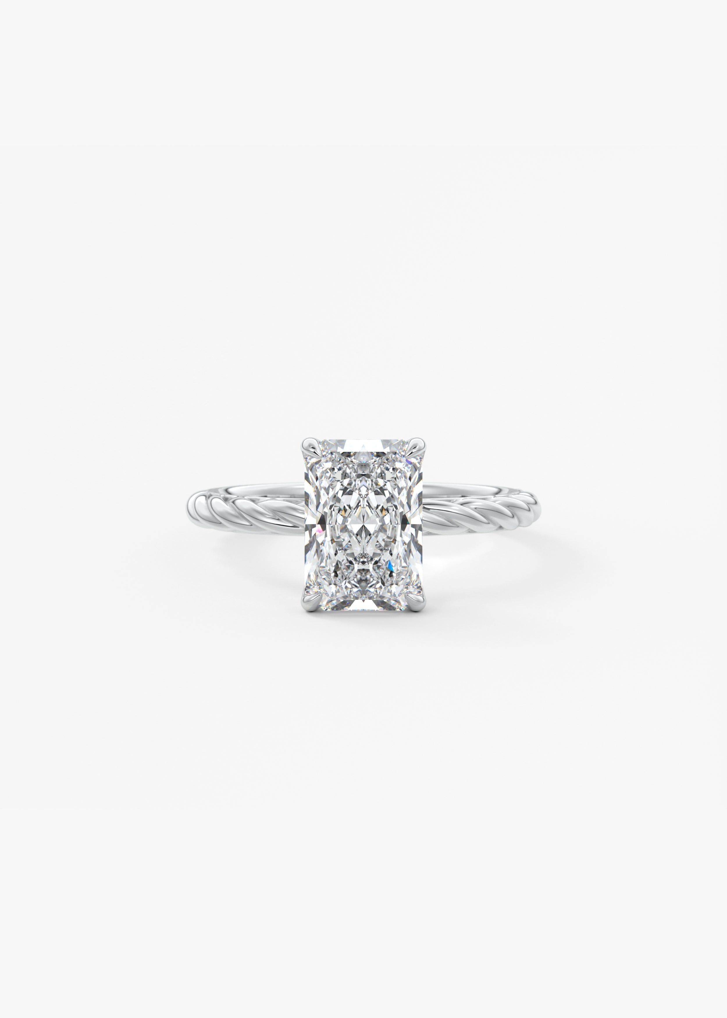 Radiant Twisted Multi Stones Lab Grown Diamond Engagement Ring