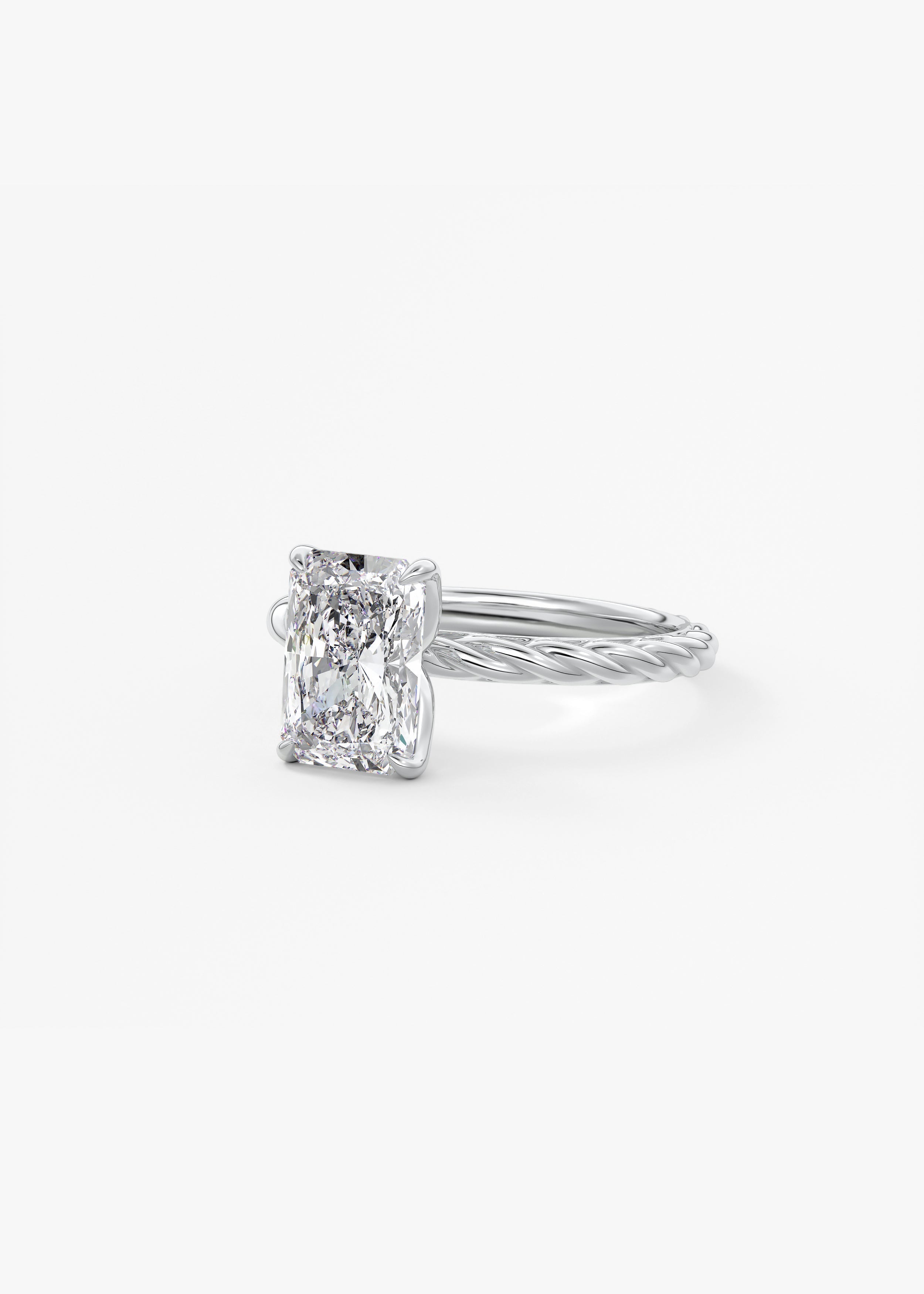 Radiant Twisted Multi Stones Lab Grown Diamond Engagement Ring