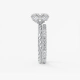 Radiant Twisted Multi Stones Lab Grown Diamond Engagement Ring