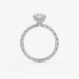 Radiant Twisted Multi Stones Lab Grown Diamond Engagement Ring