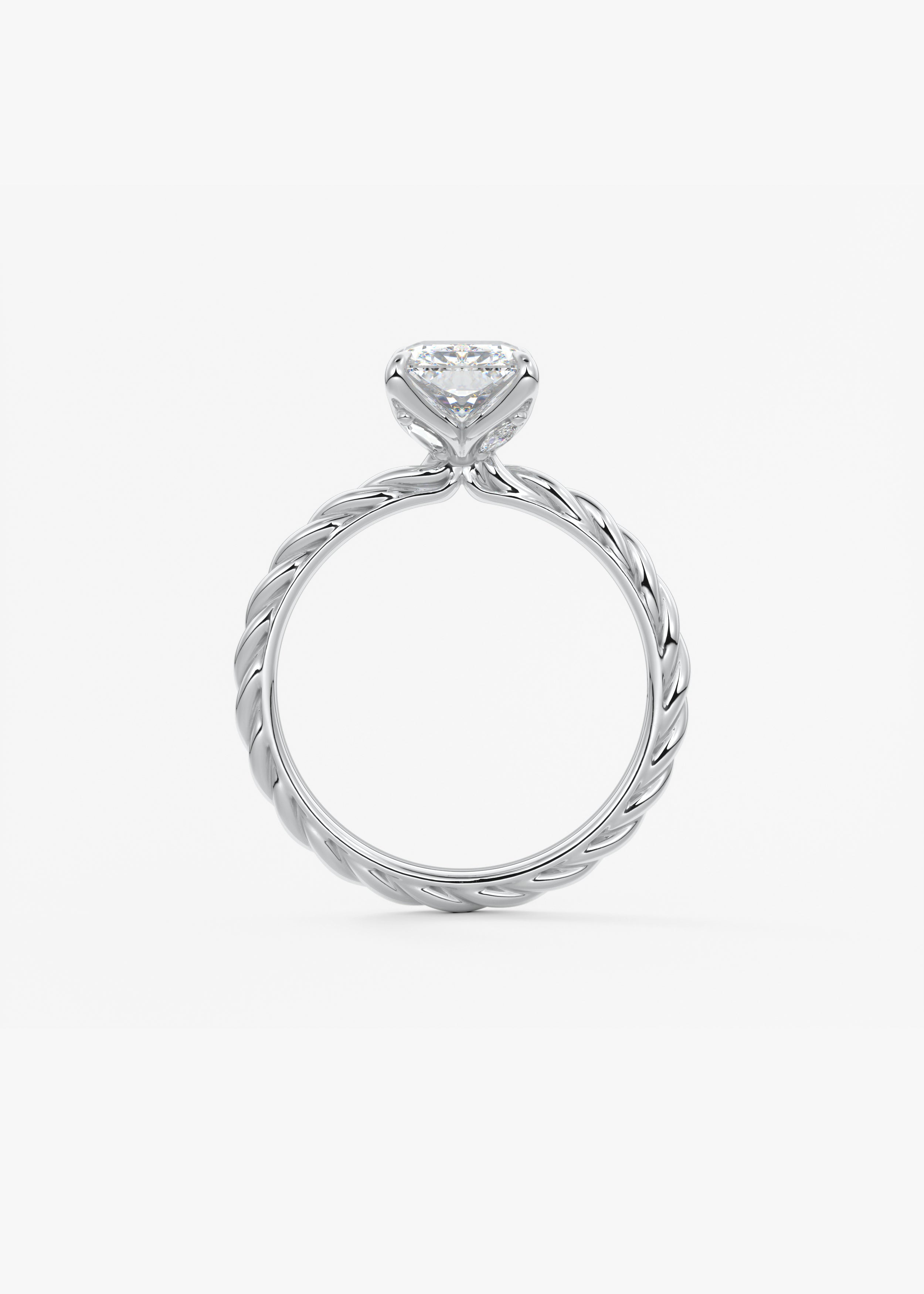 Radiant Twisted Multi Stones Lab Grown Diamond Engagement Ring